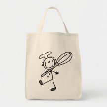 Stick Figure Chef With Whisk Tote Bags