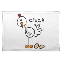 Stick Figure Chicken T-shirts and Gifts Placemat