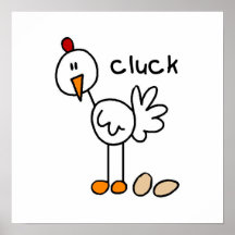 Stick Figure Chicken T-shirts and Gifts Posters
