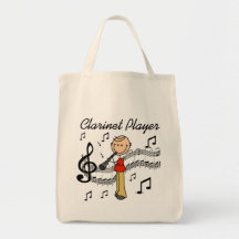 Stick Figure Clarinet Player Tshirts and Gifts Canvas Bags