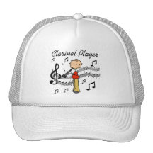 Stick Figure Clarinet Player Tshirts and Gifts Mesh Hat