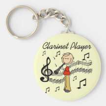 Stick Figure Clarinet Player Tshirts and Gifts Key Chain