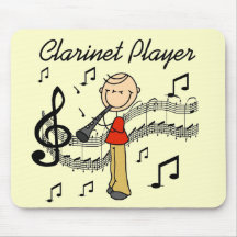 Stick Figure Clarinet Player Tshirts and Gifts Mouse Pad