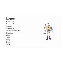 Stick Figure Cook Business Card Templates