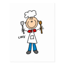 Stick Figure Cook T-shirts and Gifts Postcards