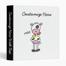 Stick Figure Cow T-shirts and GIfts Binder