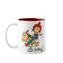 Stick Figure Cowgirl Yee Haw Mug