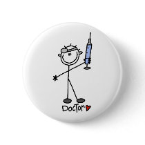 Stick Figure Doctor Pinback Buttons