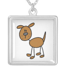 Stick Figure Dog T-shirts and Gifts Pendant