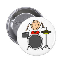 Stick Figure Drummer Button