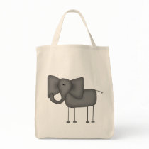 Stick Figure Elephant Tshirts and Gifts Tote Bags
