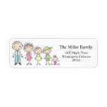 Stick Figure Family Return Address Labels