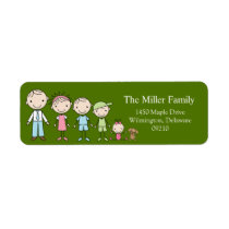 Stick Figure Family Return Address Labels labels