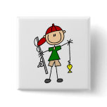 Stick Figure Fishing Tshirts and Gifts Buttons