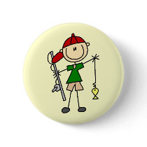 Stick Figure Fishing Tshirts and Gifts Button