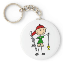 Stick Figure Fishing Tshirts and Gifts Keychains