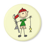 Stick Figure Fishing Tshirts and Gifts magnets