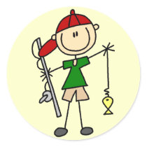 Stick Figure Fishing Tshirts and Gifts Sticker