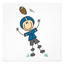 Stick Figure Football Blue Announcements