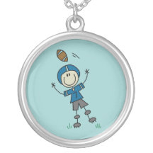 Stick Figure Football Blue Jewelry