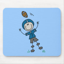 Stick Figure Football Blue Mousepads