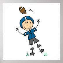 Stick Figure Football Blue Print