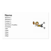 Stick Figure Football Gold Business Card Template