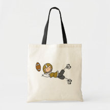 Stick Figure Football Gold Canvas Bags