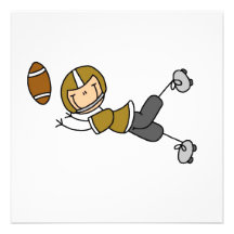 Stick Figure Football Gold Personalized Announcement