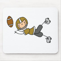 Stick Figure Football Gold Mouse Pad