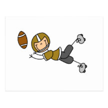 Stick Figure Football Gold Post Card