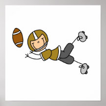 Stick Figure Football Gold Posters