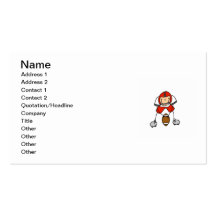 Stick Figure Football Red Business Card Templates
