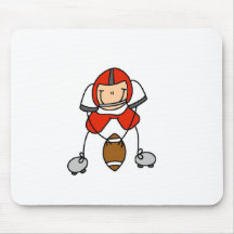 Stick Figure Football Red Mouse Pads