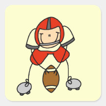 Stick Figure Football Red Sticker
