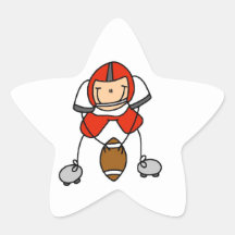 Stick Figure Football Red Sticker