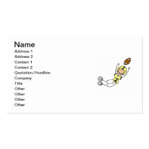 Stick Figure Football Yellow Business Card