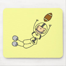 Stick Figure Football Yellow Mousepads