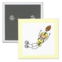 Stick Figure Football Yellow Pin