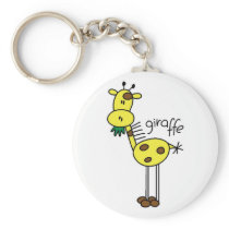 Stick Figure Giraffe T-shirts and Gifts Key Chain