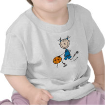 Stick Figure Girl Basketball Player Tshirts