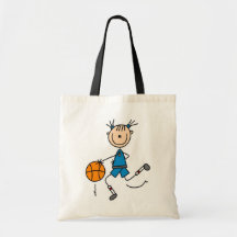 Stick Figure Girl Basketball Player Tshirts Tote Bags