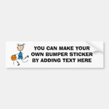 Stick Figure Girl Basketball Player Tshirts Bumper Sticker