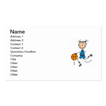 Stick Figure Girl Basketball Player Tshirts Business Card Template