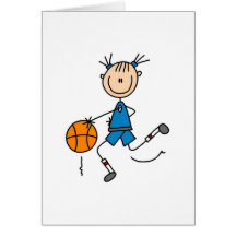 Stick Figure Girl Basketball Player Tshirts Cards
