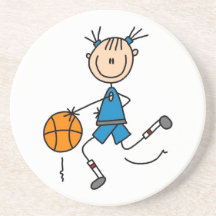 Stick Figure Girl Basketball Player Tshirts Drink Coaster