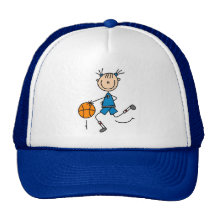 Stick Figure Girl Basketball Player Tshirts Mesh Hat