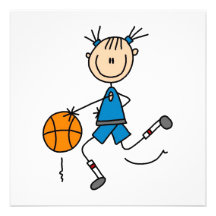 Stick Figure Girl Basketball Player Tshirts Announcement