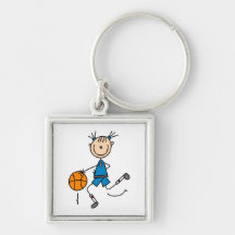 Stick Figure Girl Basketball Player Tshirts Keychain
