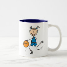 Stick Figure Girl Basketball Player Tshirts Mugs